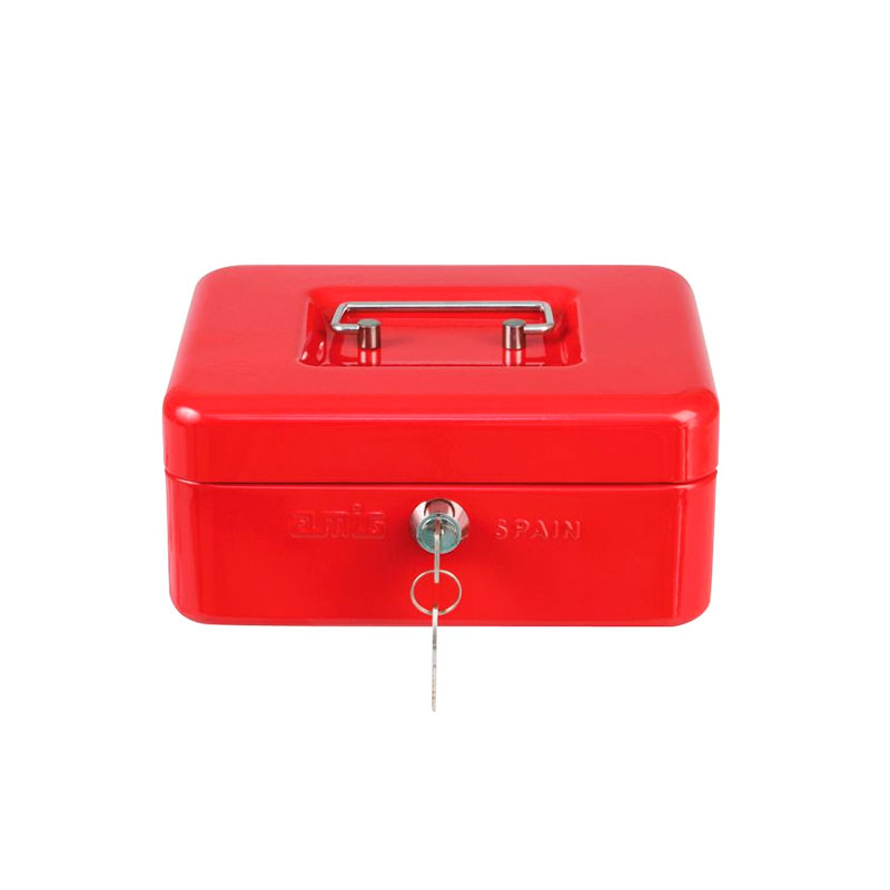 Caja Caudales Q-Connect 6\ 152x115x80 Mm Roja Con Portamonedas — Firpack
